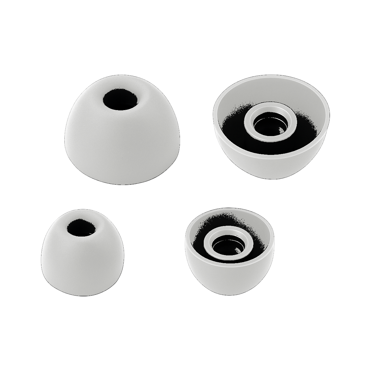 Wave Buds Siliconen Oortips set van 4 (S en L) - White