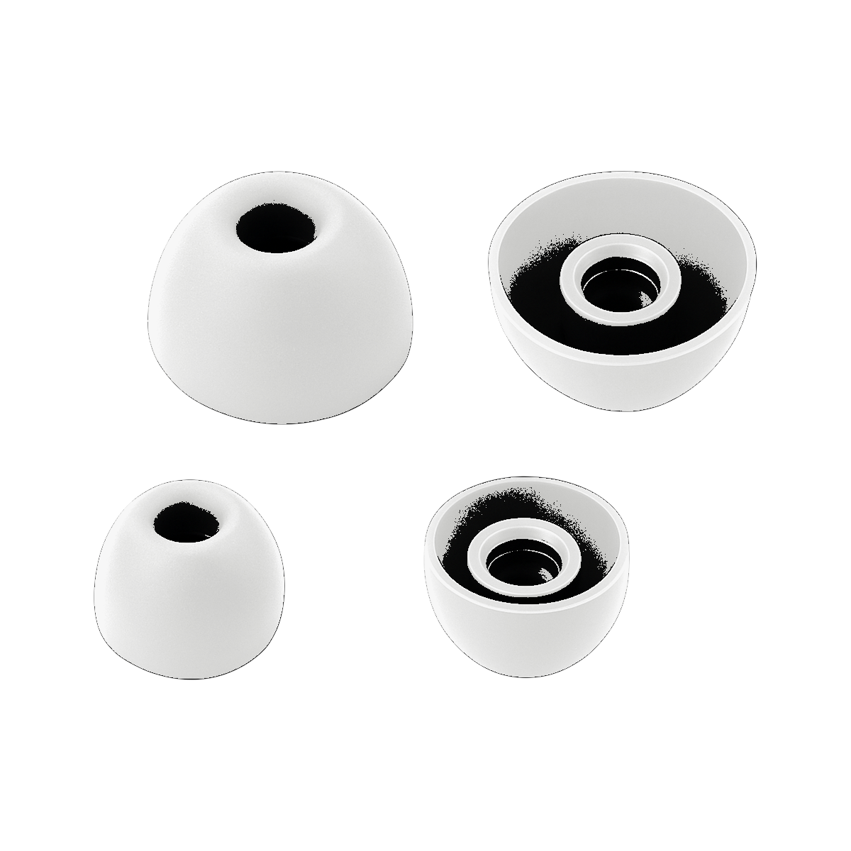 Wave Beam 2 Siliconen Oortips set van 4 (S en L) - White